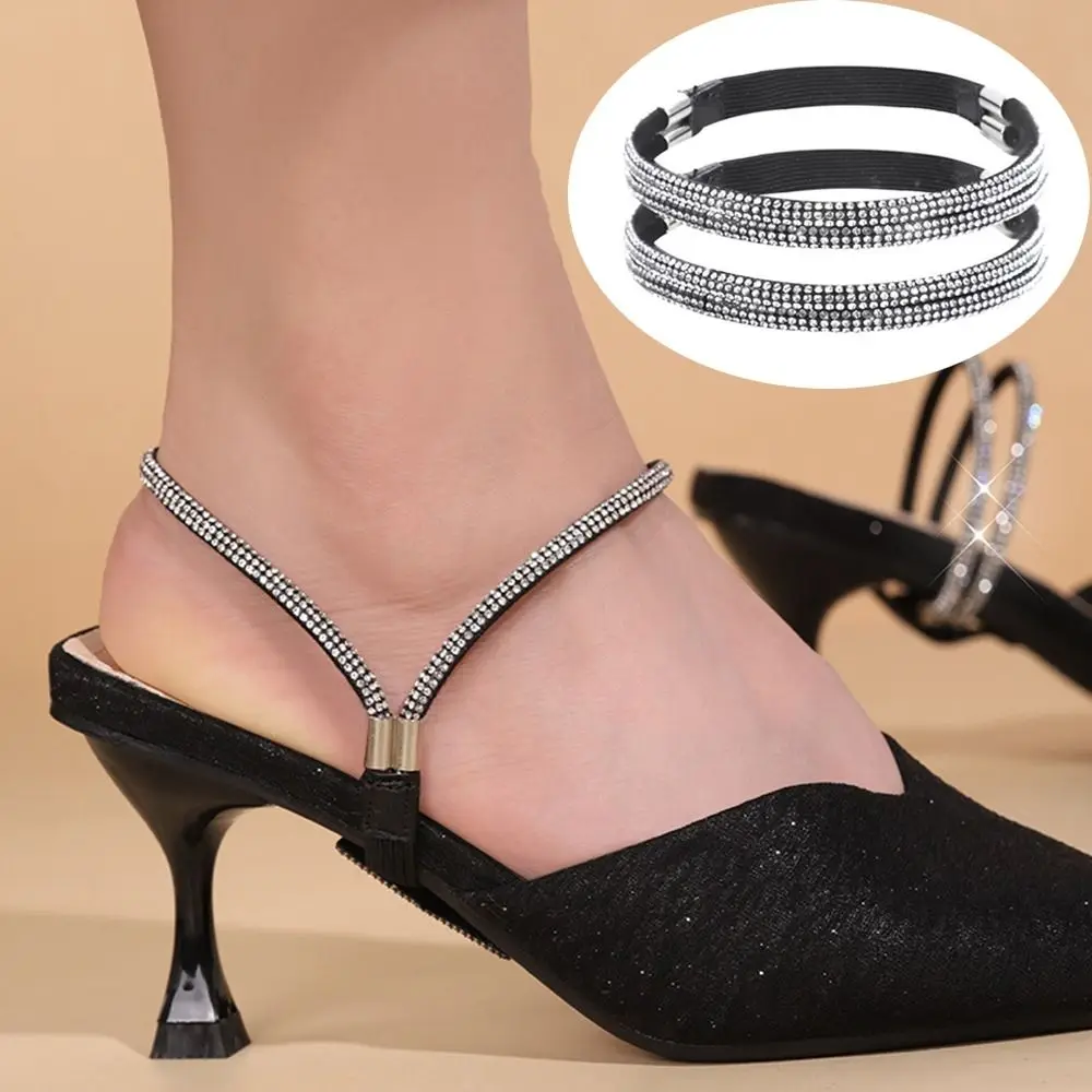 New Women Shoeslaces for High Heels Shoes Decorations Buckle Lazy Shoelaces Elastic Band Anti Falling Heel Non-Slip Belt Strap