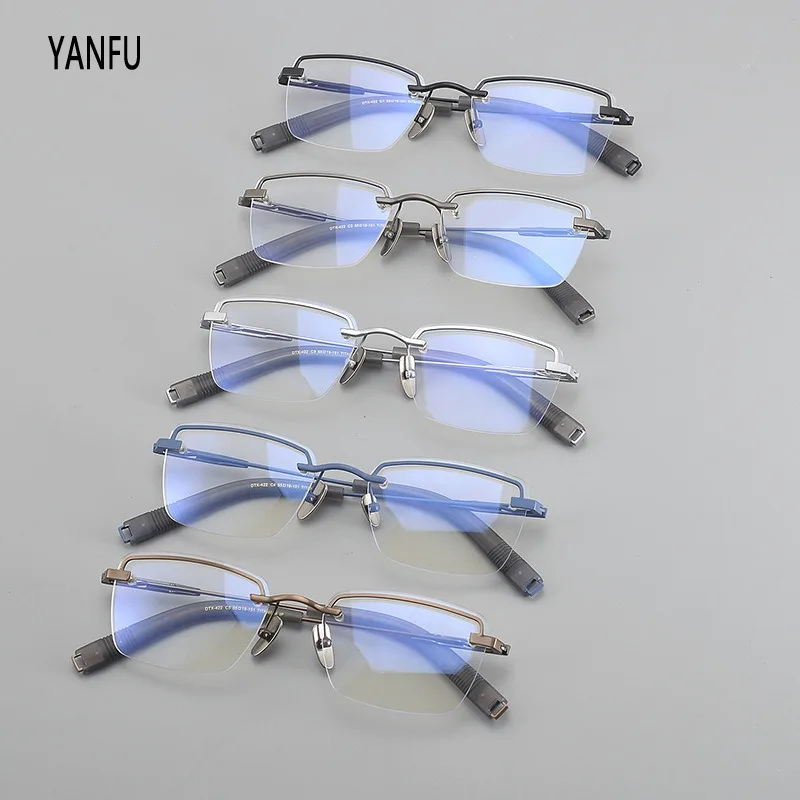 Business Pure Titanium Brilmontuur Vierkante Brillen Frames Retro Optische voor Mannen Vrouwen Mode Lezen Bijziendheid Brillen 141mm