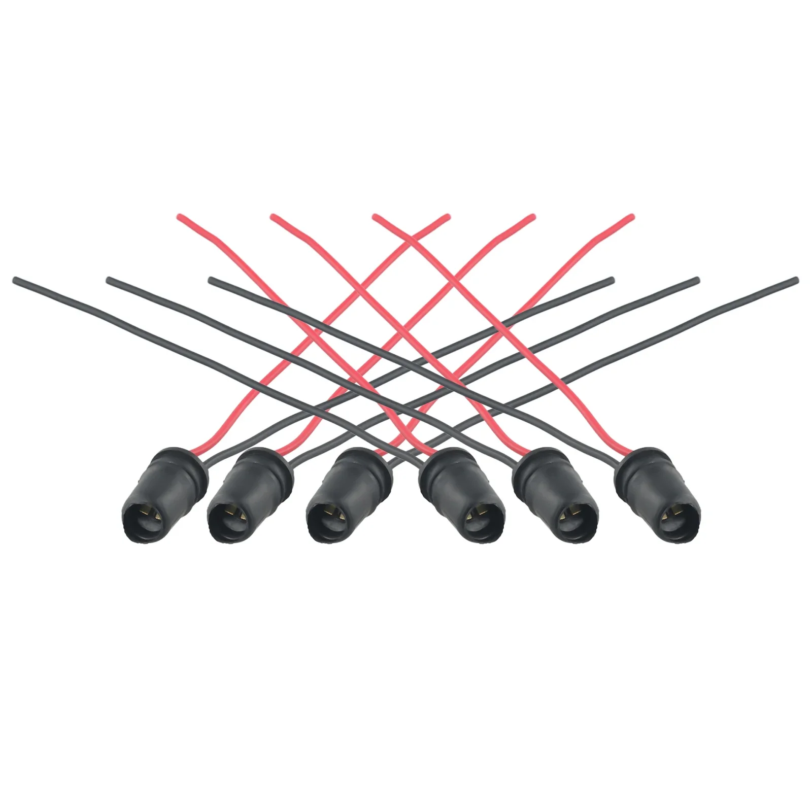 Prese rotonde T10 in gomma morbida Base automatica nera per portalampada moto presa rotonda connettore 12cm/4.7 pollici