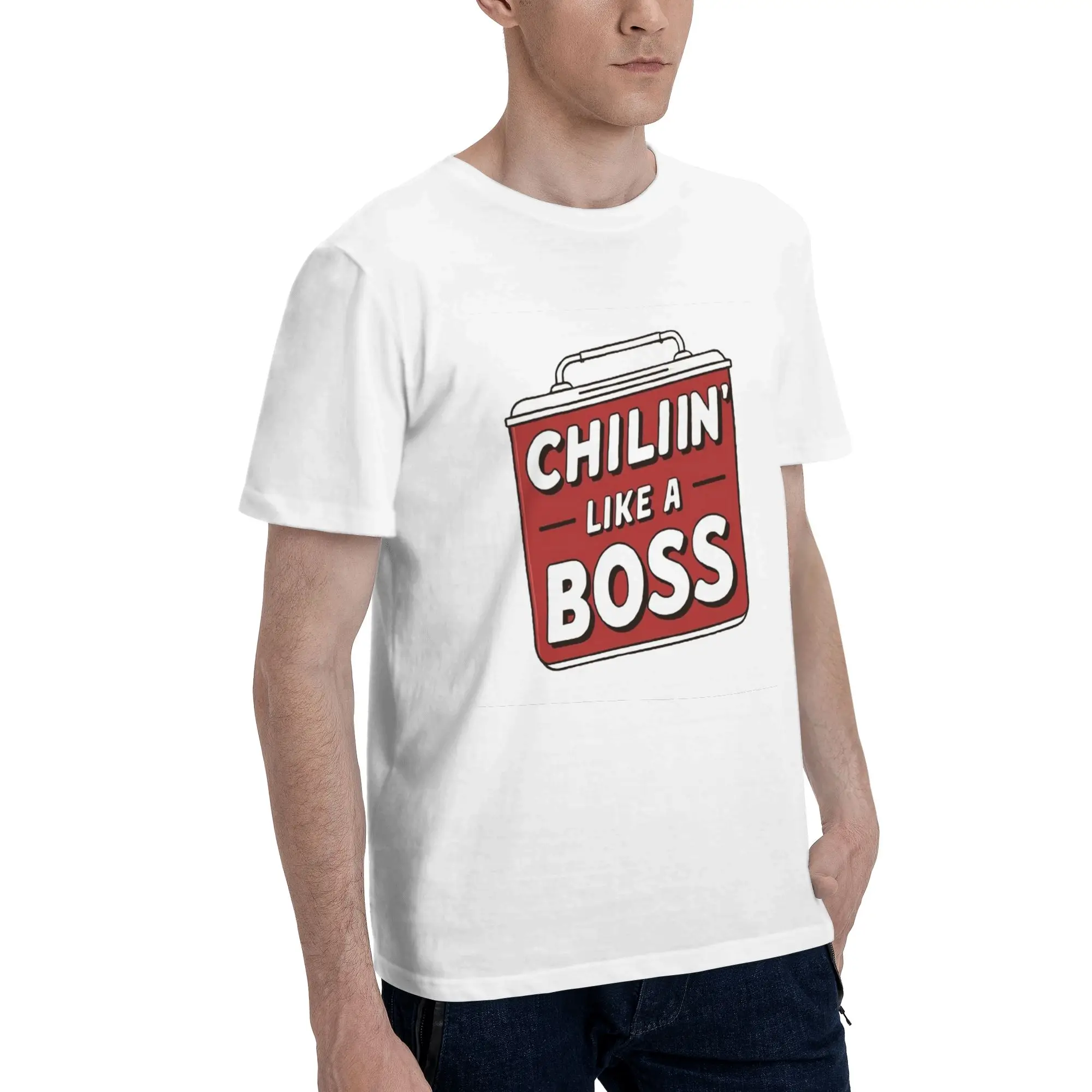 

Мужская футболка Chillin like a Boss, большие футболки, мужские хлопковые футболки с круглым вырезом, короткие летние мужские футболки