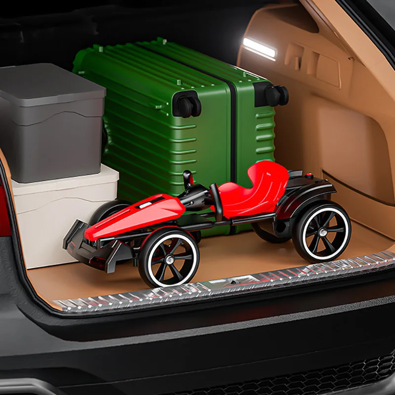 New Electric Racing Go Kart Foldable Design with Remote Control & Music, No Installation Required