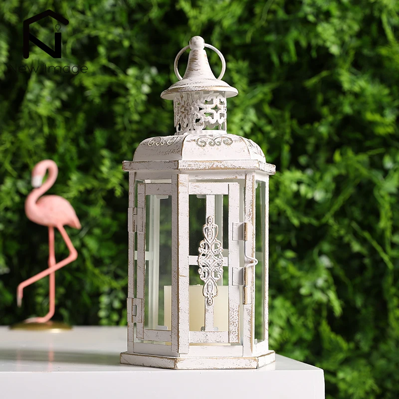 Vintage Candle Holder Lanterns Metal Hanging Decorative Lantern Candleholder Home Decor for Indoor Outdoor Weddings