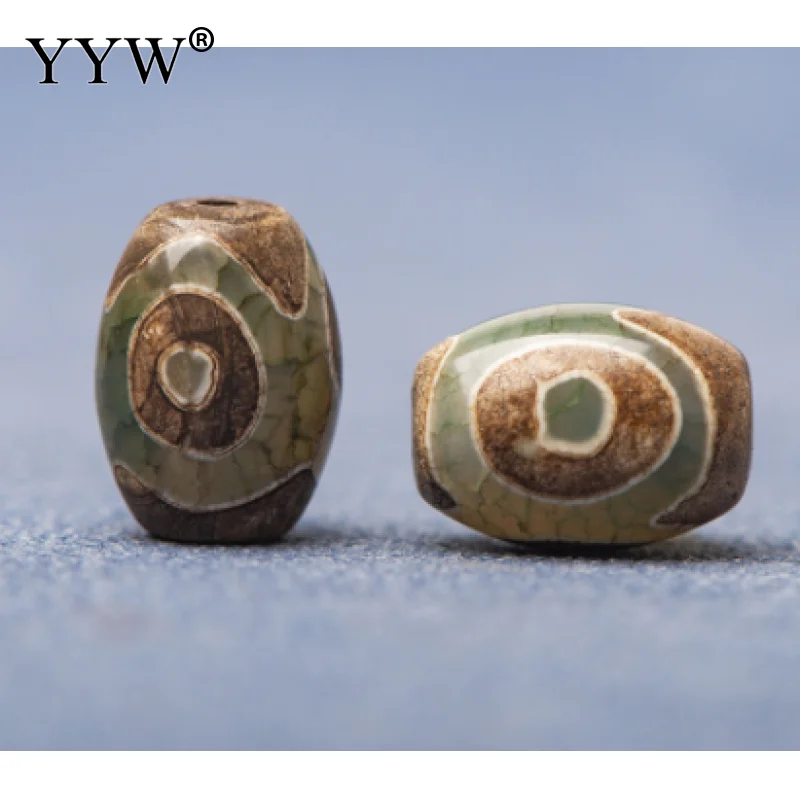 

100 PC Natural Stone Tibetan Dzi Eyes Beads Oval Round Shape Drum 10x14mm Agates Beads For Jewelry Making Bracelet DIY Gift