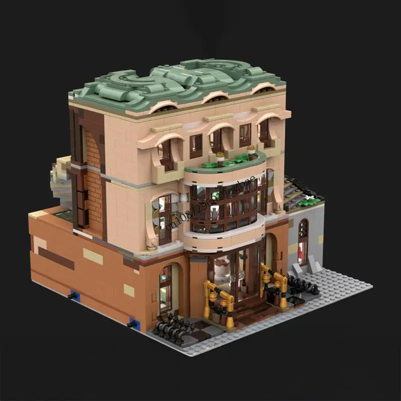 Новинка, 2760 шт., хит продаж, вид на улицу, Moc Boutique, модель гостевого домика, пазлы на заказ, креативные идеи «сделай сам», детские игрушки, подарок на день рождения