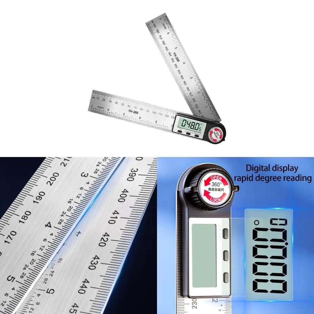 L43A Stainless Steel Digital Protractors With Measurement For Carpentry Metalworking
