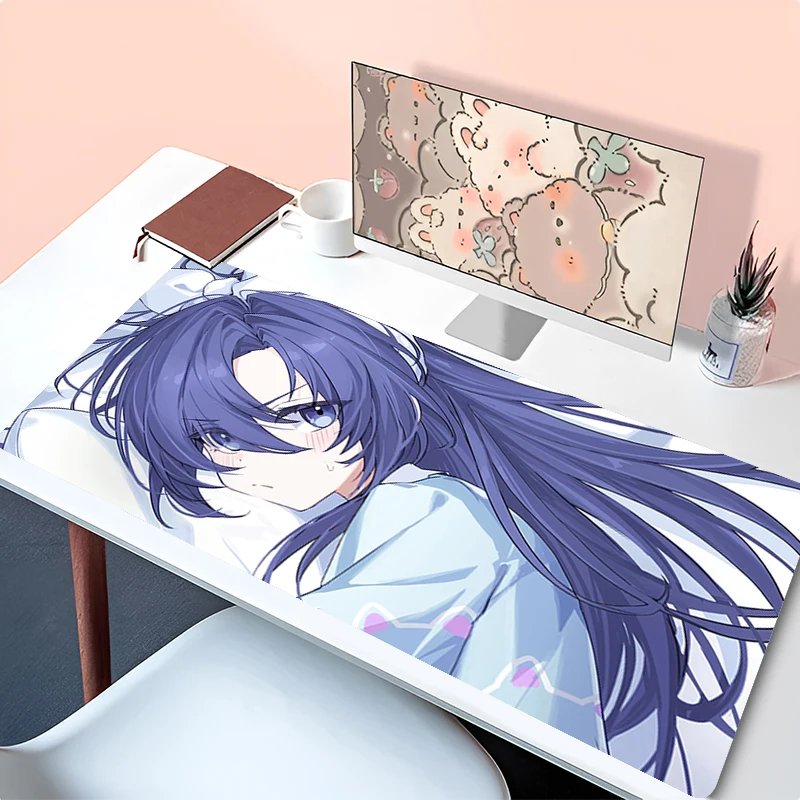 

Anime Mousepad Laptop Office Cabinet Keyboard Pad DIY Desk Mat Large Mouse Pad Non-slip Blue Archive Yuuka Rubber Extended Pad