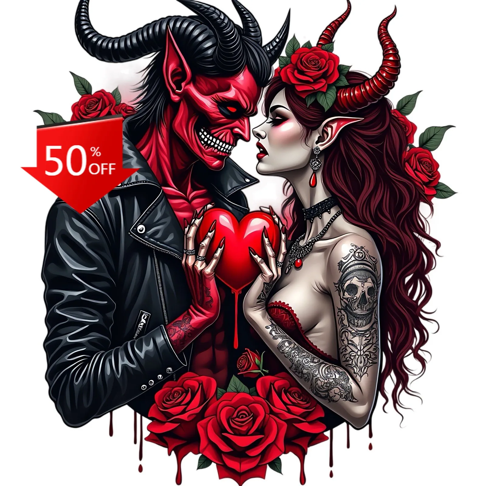 

Romance Dark Gothic Lovers Retro Car Laptop Window Bumper Waterproof Vinyl Decal Decoration Funny Funny Cool Aesthetic Retro