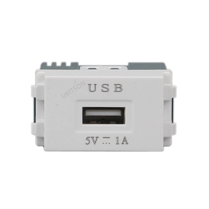 Módulos de carga USB 2,0 DC5V 1A, Cargador USB de 23x36mm, toma de corriente de energía para toma de pared, Conector de ranura eléctrica