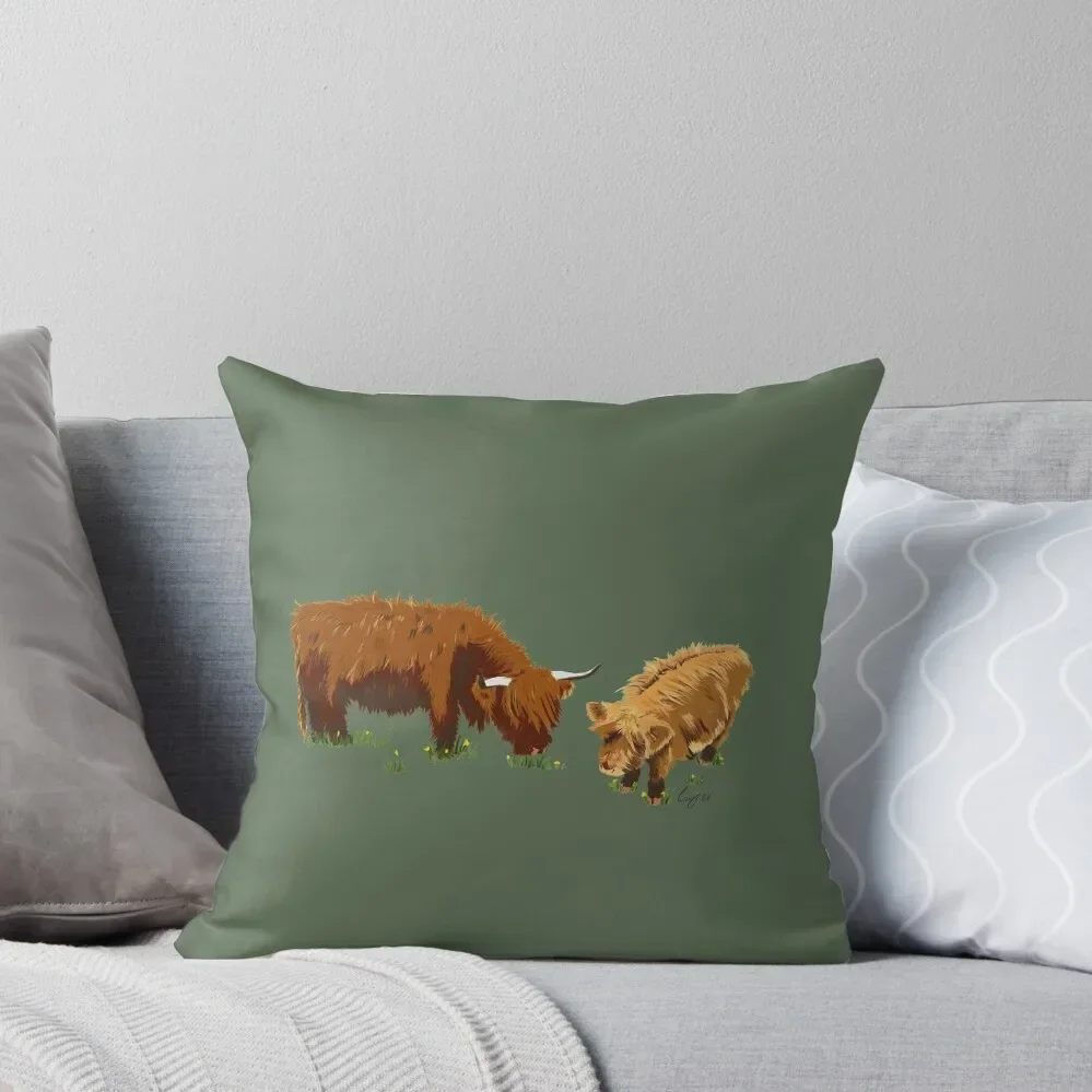 Highland Cow's Throw Pillow ornamental pillows for living room Cushion Child christmas supplies Custom Cushion Photo Pillow