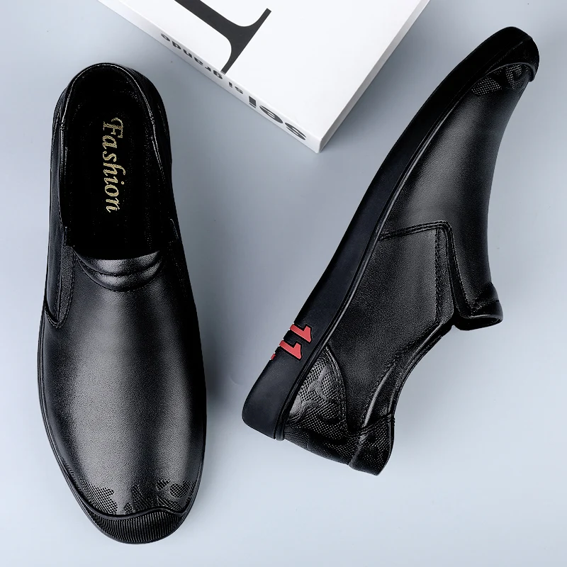 Male Comfy Business Shoes Genuine Leather Slip on Mens High Quality Genuine Products Loafers Casual Shoes Men Designer Moccasins