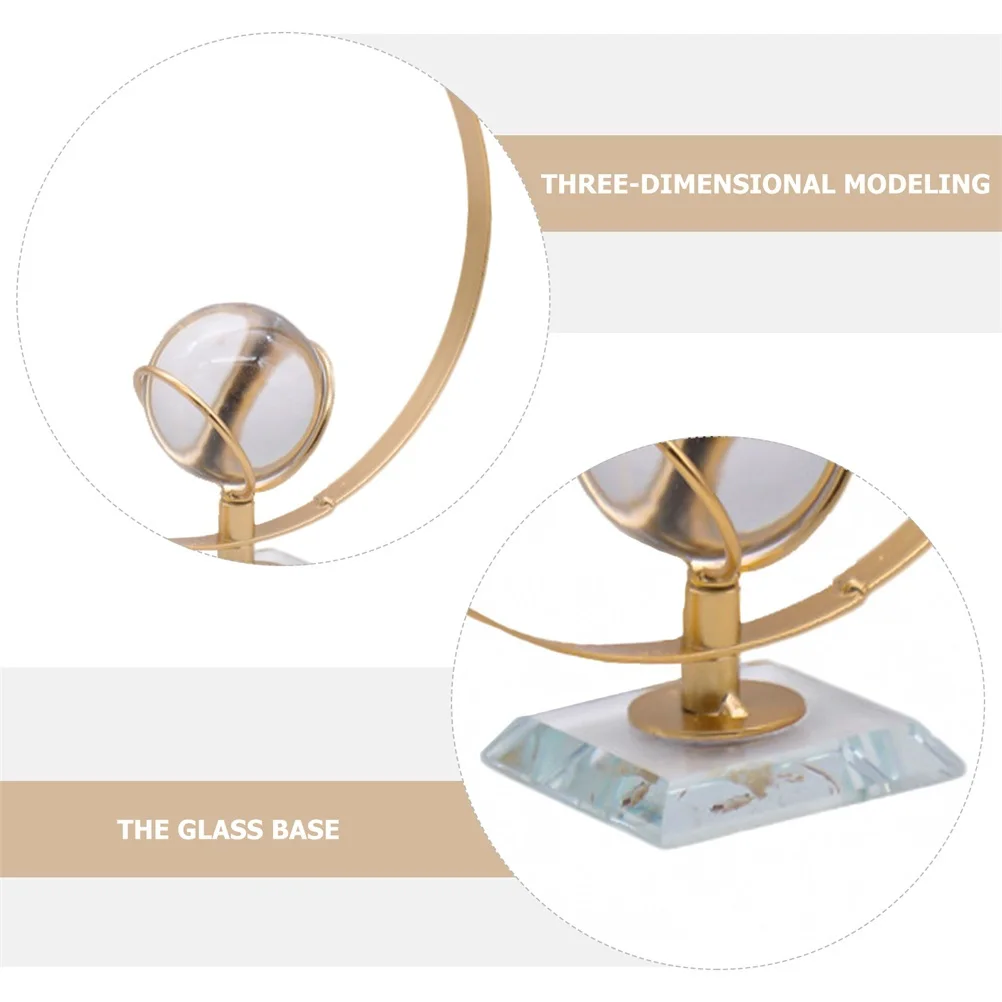 

Crystal Ball Nordic Style Desk Circle Adornment Home Office Decoration Metal Craft Delicate Ornament Home Decor