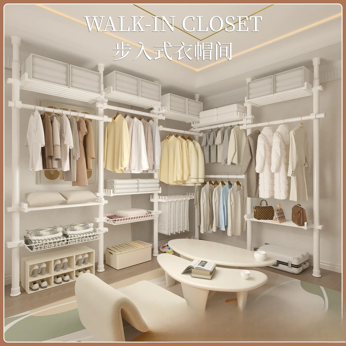 

Indomitable hanger hanger rack floor-to-ceiling bedroom coat rack retractable simple wardrobe hanging drying rack