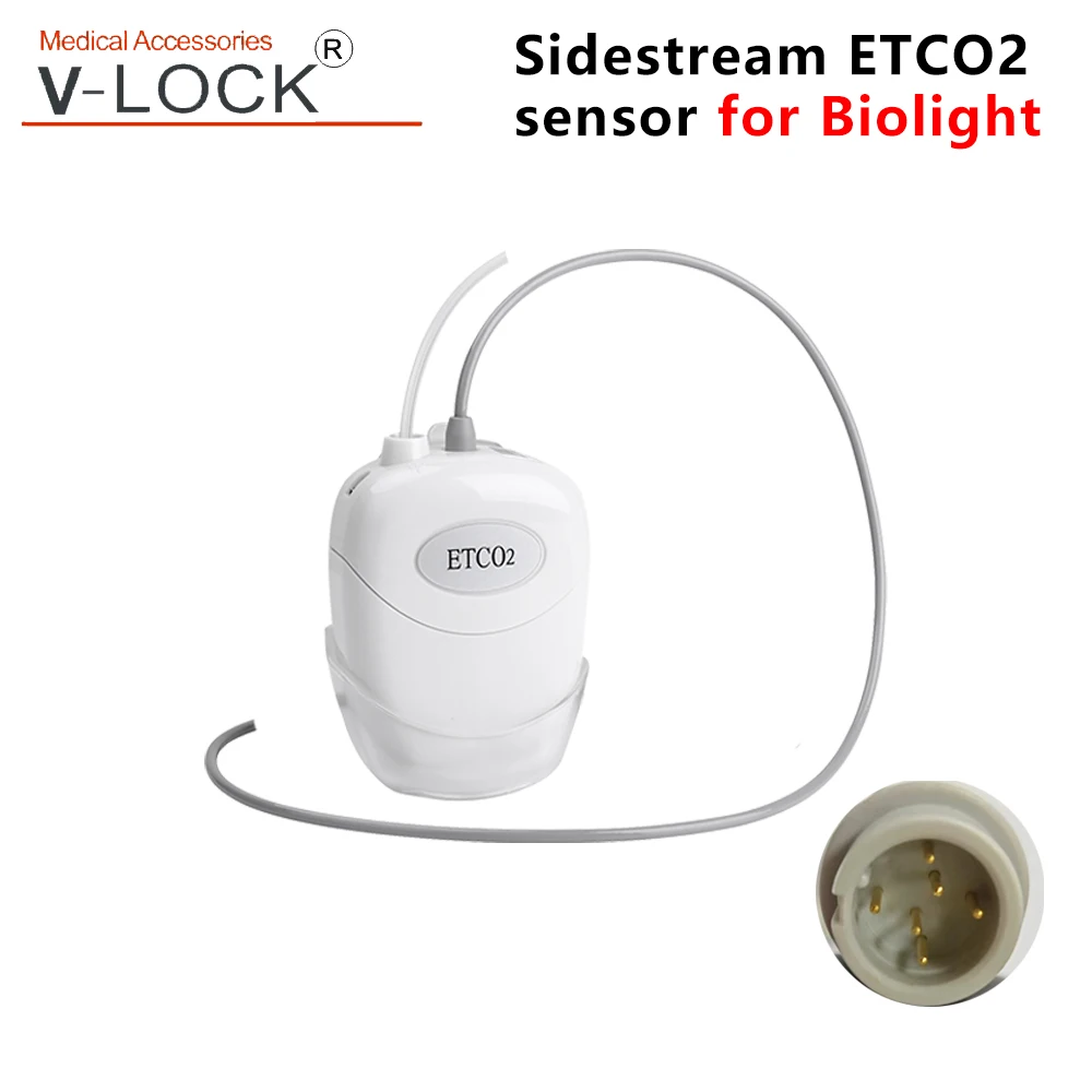 V-lock 1009 Sidestream ETCO2 transducer co2 sensor compatible for Biolight edan huateng bionet phili patient monitor with sampli