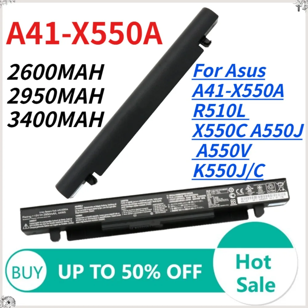

Laptop Battery For asus A550C X550A X550C X452C R510C R409C P550C P450C K550C K450C F552C F550C K450L R510L X550D 44Wh A41-X550A