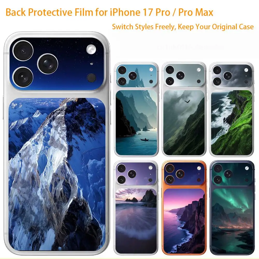 

Wilderness Mountain Ocean 3D Full Body Skin Decal for iPhone 17/Pro/Pro Max Color Rear Protective Sticker