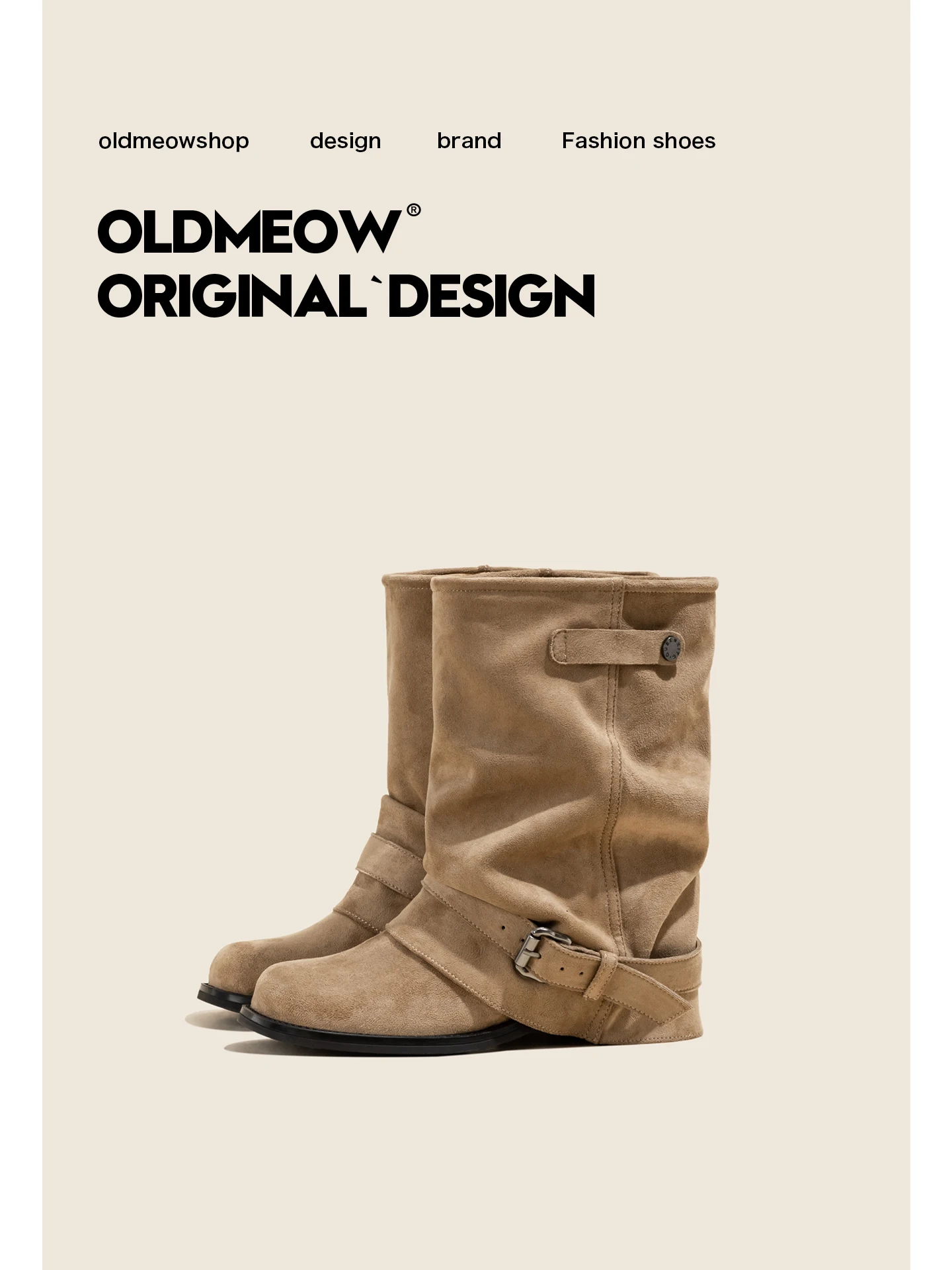 

Винтажные замшевые ботинки, женские высокие ботинки Knight Sle, осенне-зимние модные ботинки, увеличивающие западные сложенные ботинки...