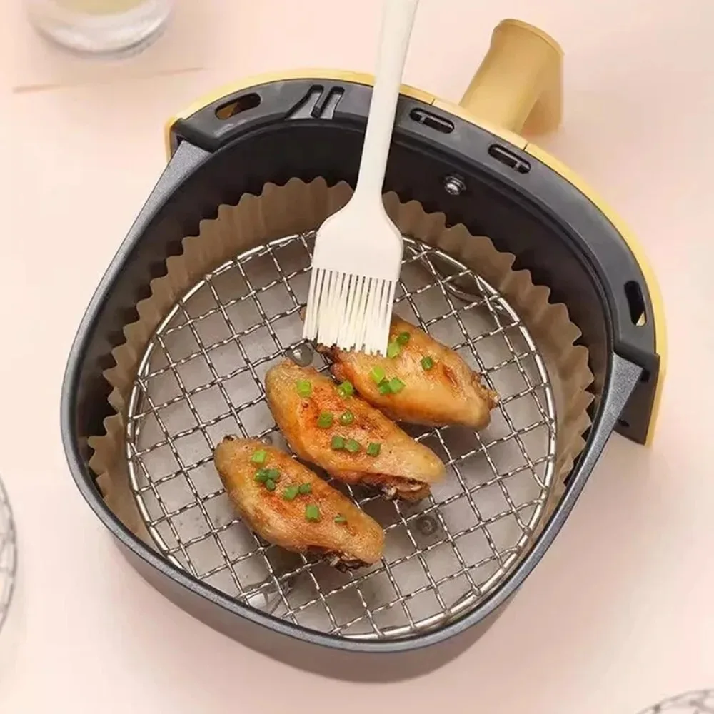 Grilling Mat Stainless Steel BBQ Cooling Rack Round Shape Stackable Air Fryer Rack Non-Stick with Foot BBQ Net Home Kitchen