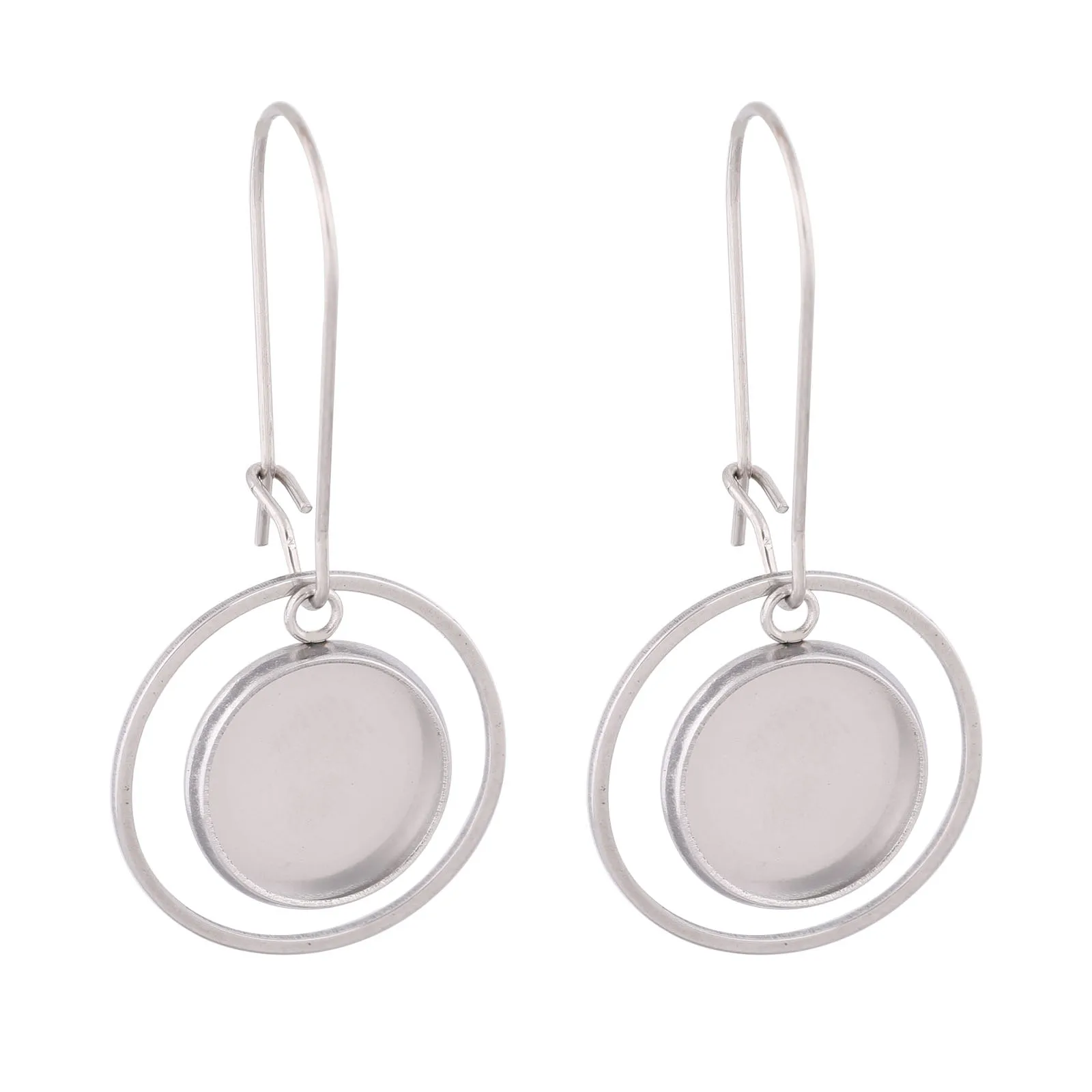 10 stücke 12mm Cabochon Ohrring Basis Einstellung Rohlinge Mit Hoop Kreis Diy Edelstahl Ohrringe Haken Erkenntnisse Für Schmuck Machen