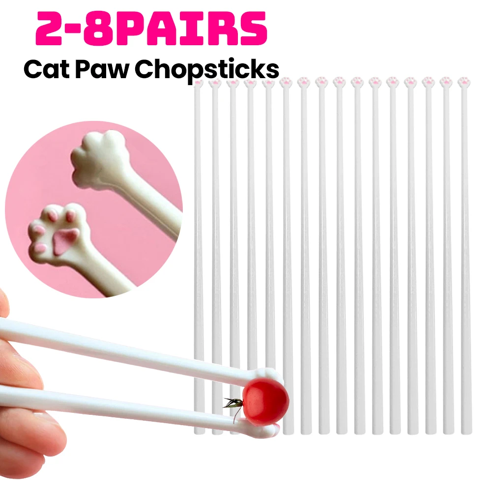 New Cat Paw Chopsticks For Baby Kids Beginners Creative Cute Kitten Paw Chopsticks Baby Eating Helper Home Kitchen Chopstick