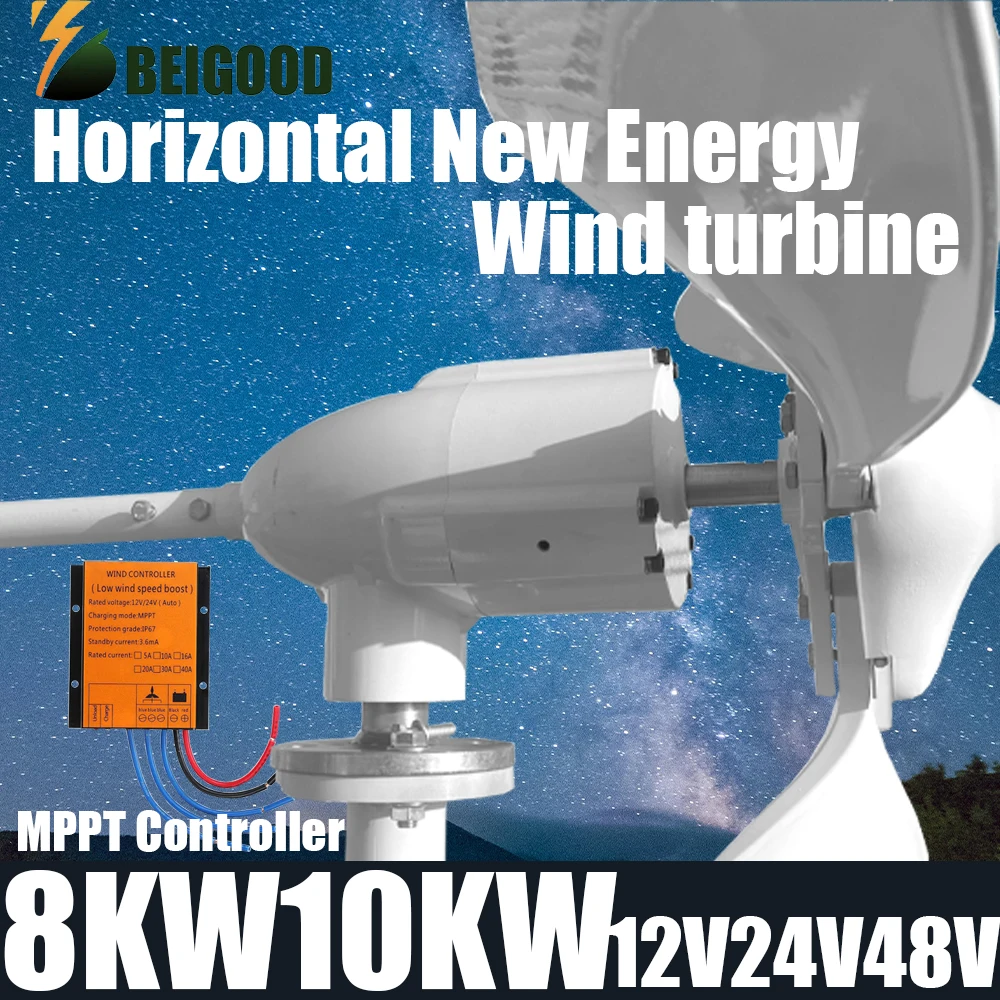 

High Power Residential Wind Turbine 10kw Camping Windmill Home Appliance 12v 24v 48v Fan Free Energy Magnetic Generators