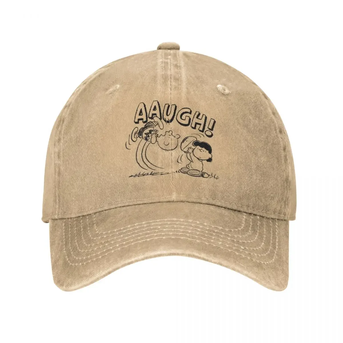 Peanuts Charlie Brown Lucy Football Kick Aaugh Snoopy Baseball Caps Distressed Denim Washed Sun Cap Summer Unstructured Hats Cap