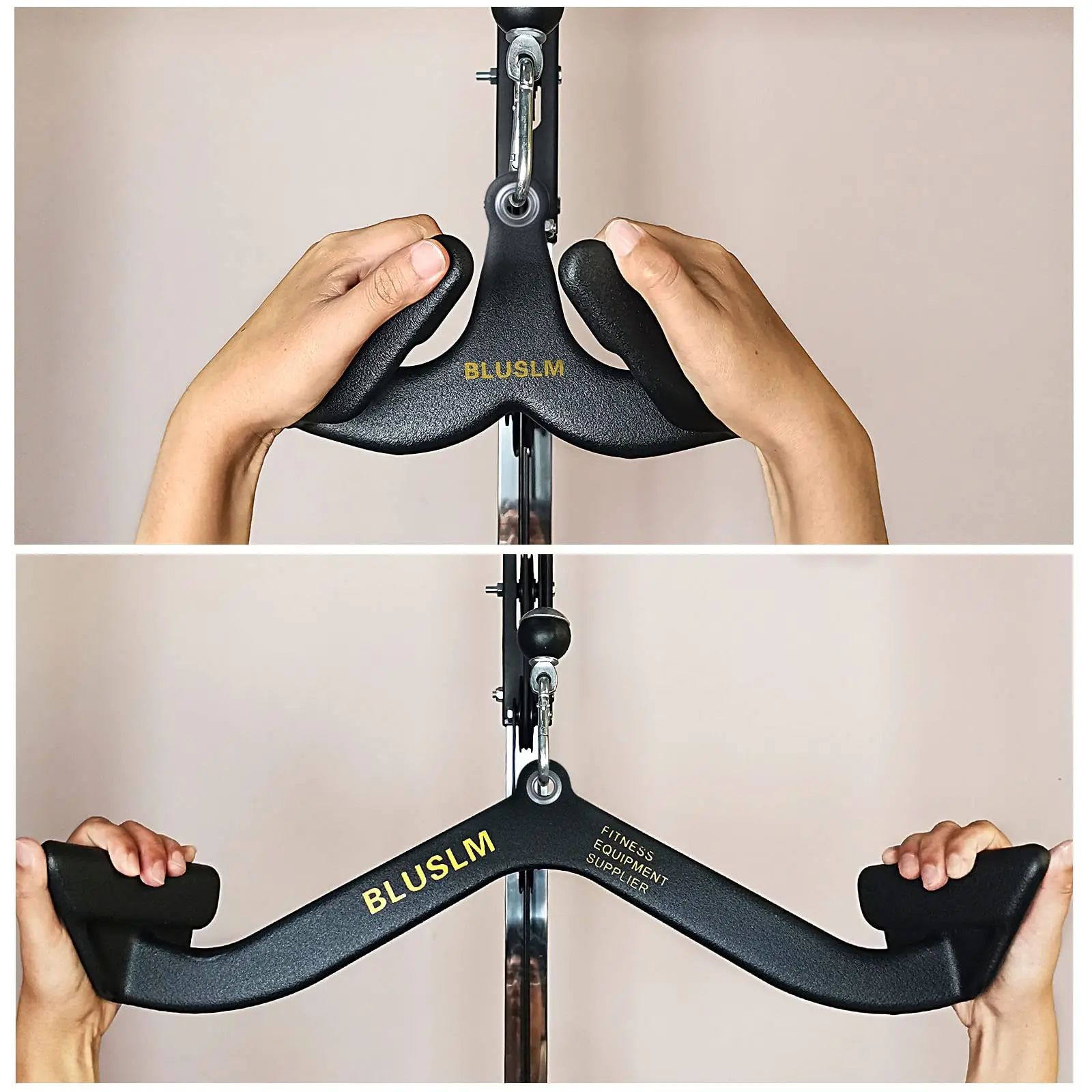 Gym Fitness Grip Home Workout Pull Back Handles For Lat Machine With Mid Row Seated Row Machine V-Grip Back Muscle Exercise Bars