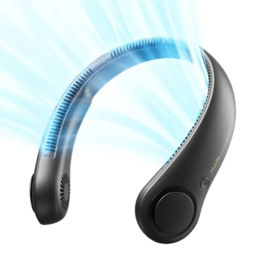 

Portable Neck Fan Hands-Free Bladeless 5 Speeds 4000 mAh Battery Operated Wearable Personal Fan Twistable Rechargeable Gift for