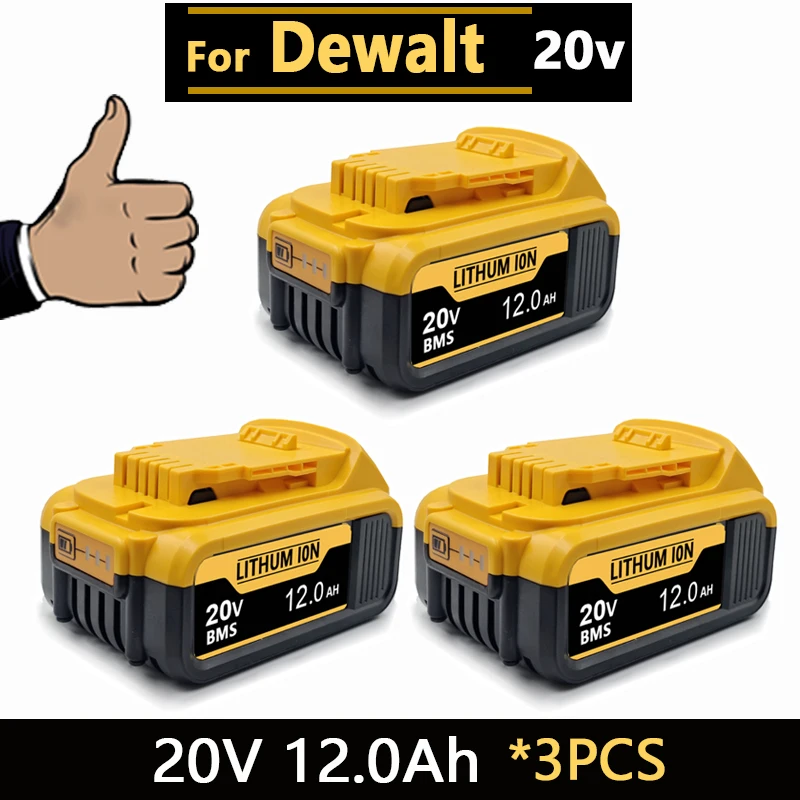 Originele Dewalt 20V oplaadbare gereedschapsbatterij DCB200 DCB201 DCB206 20v 6AH 8AH 12AH. Voor Dewalt 18V 20V gereedschapsbatterij.