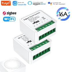 Tuya 16A WIFI Zigbee 3.0 Mini Smart Life APP Remote DIY Timing Relay Wireless  Control With  Alice, Alexa, Google Assistant