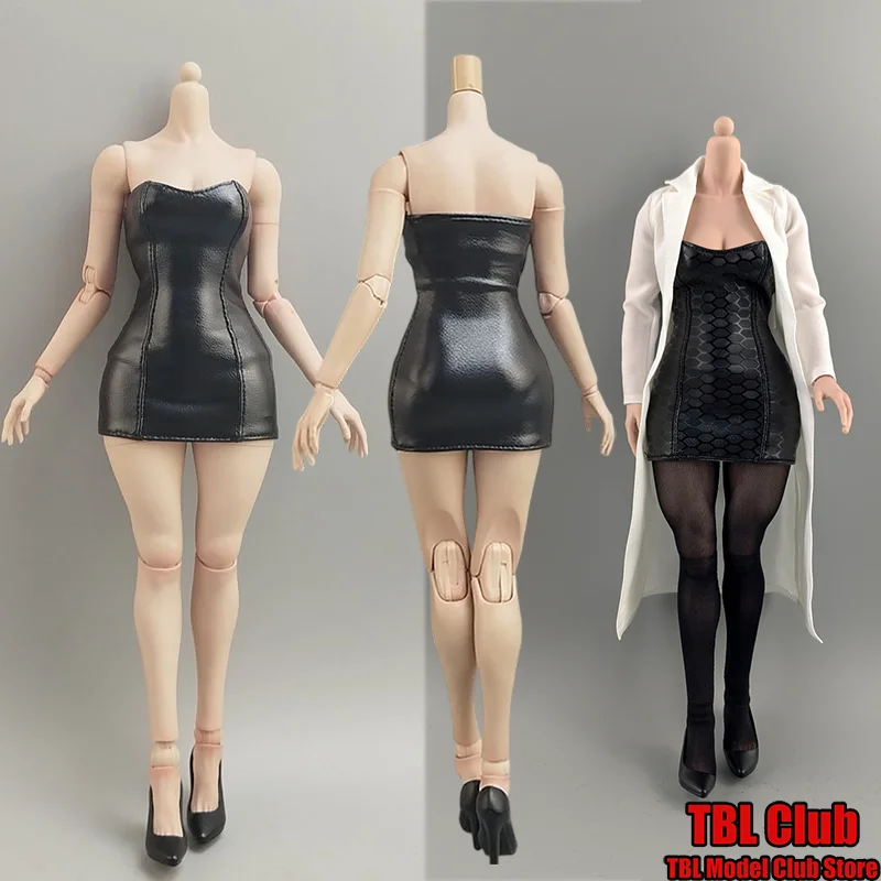 1/6 weibliche Kleidung schwarzer trägerloser Rock mit Blumenmuster für TBLAT203 AT206 AT210 12-Zoll-Actionfigur Soldat
