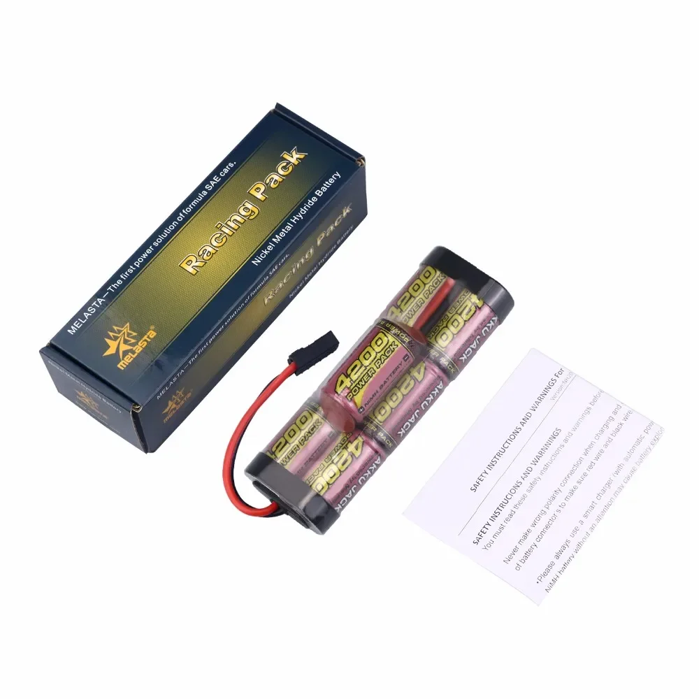 Melasta 8.4V 4200mAh 7Cell Hump Pack NiMH Battery Pack with Traxxas Discharge Plug for RC Racing Car