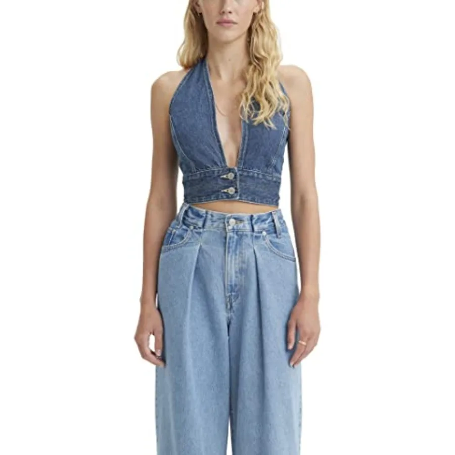 

Women's Daisy Denim Halter Top