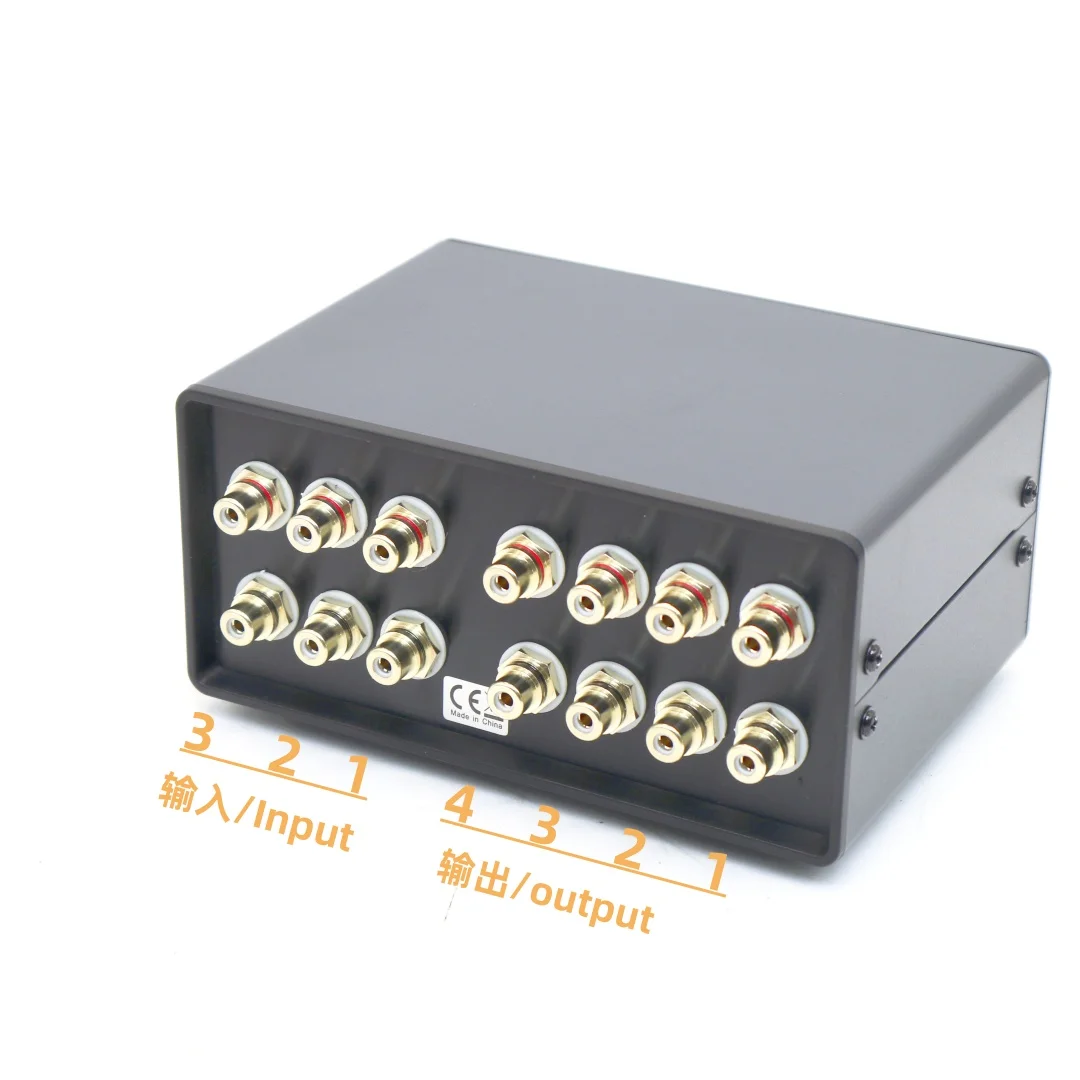 TIANCOOLKEI RCA4-3 Audio signal switcher AV / RCA 4 IN - 3 OUT Input and output can be selected independently