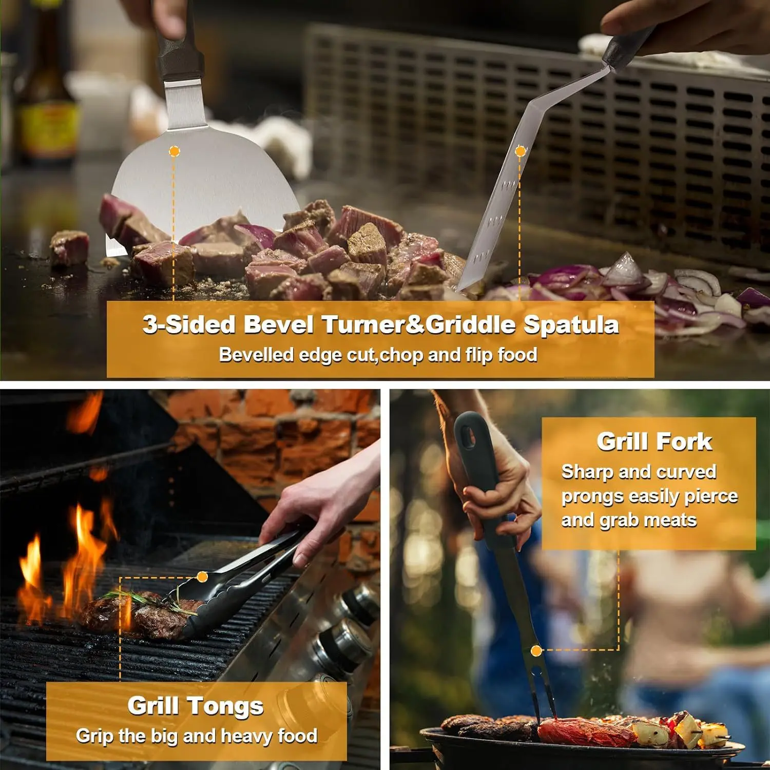 مجموعة ملحقات الشواية، أدوات شواء هيباتشي المسطحة الاحترافية، أدوات هيباتشي الاحترافية هدايا للشواء في الهواء الطلق تيبانياكي #4