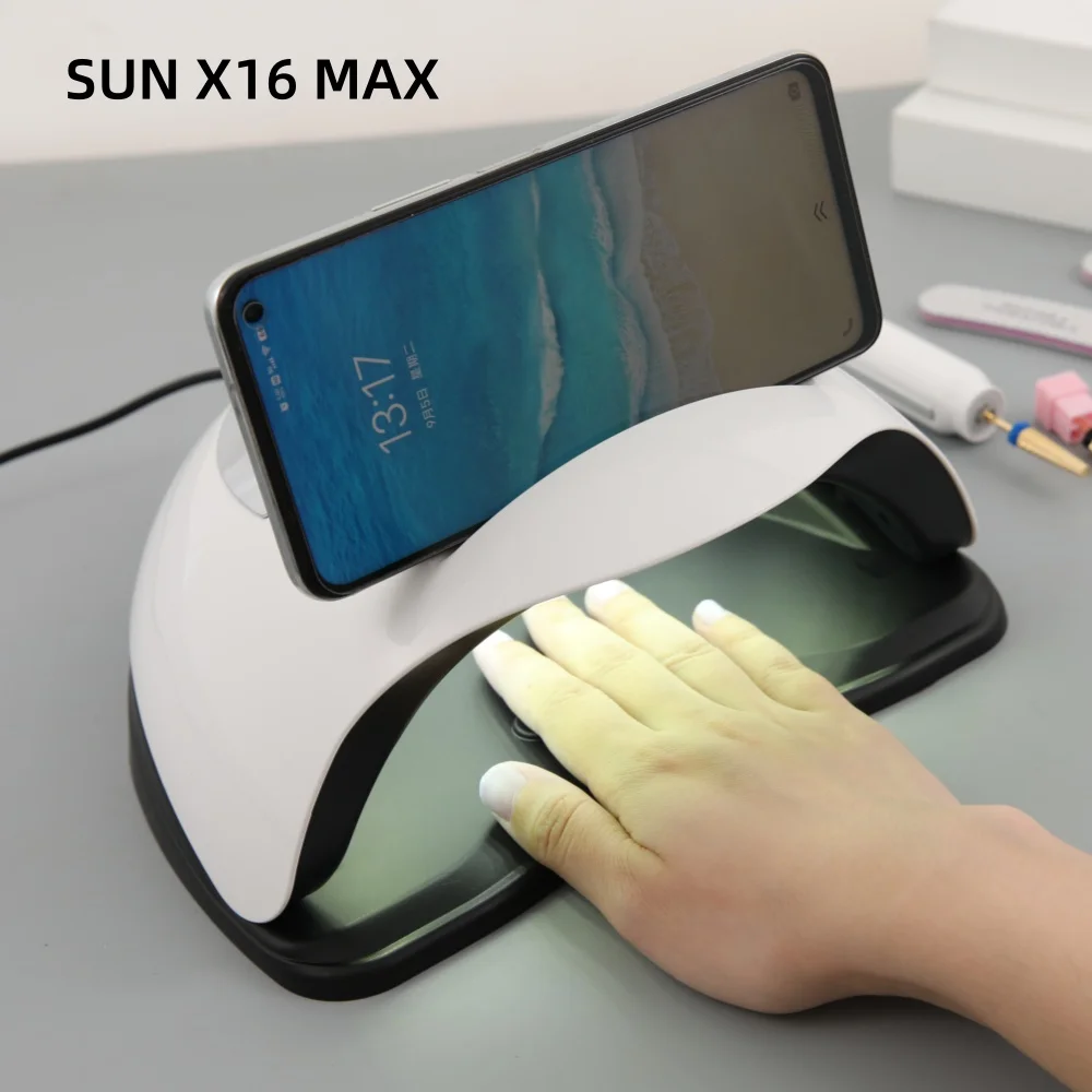 SUN X16 MAX UV LED Lampa do paznokci 72 diody LED do manicure Maszyna do suszenia żelu z dużą inteligentną suszarką do paznokci LCD Touch