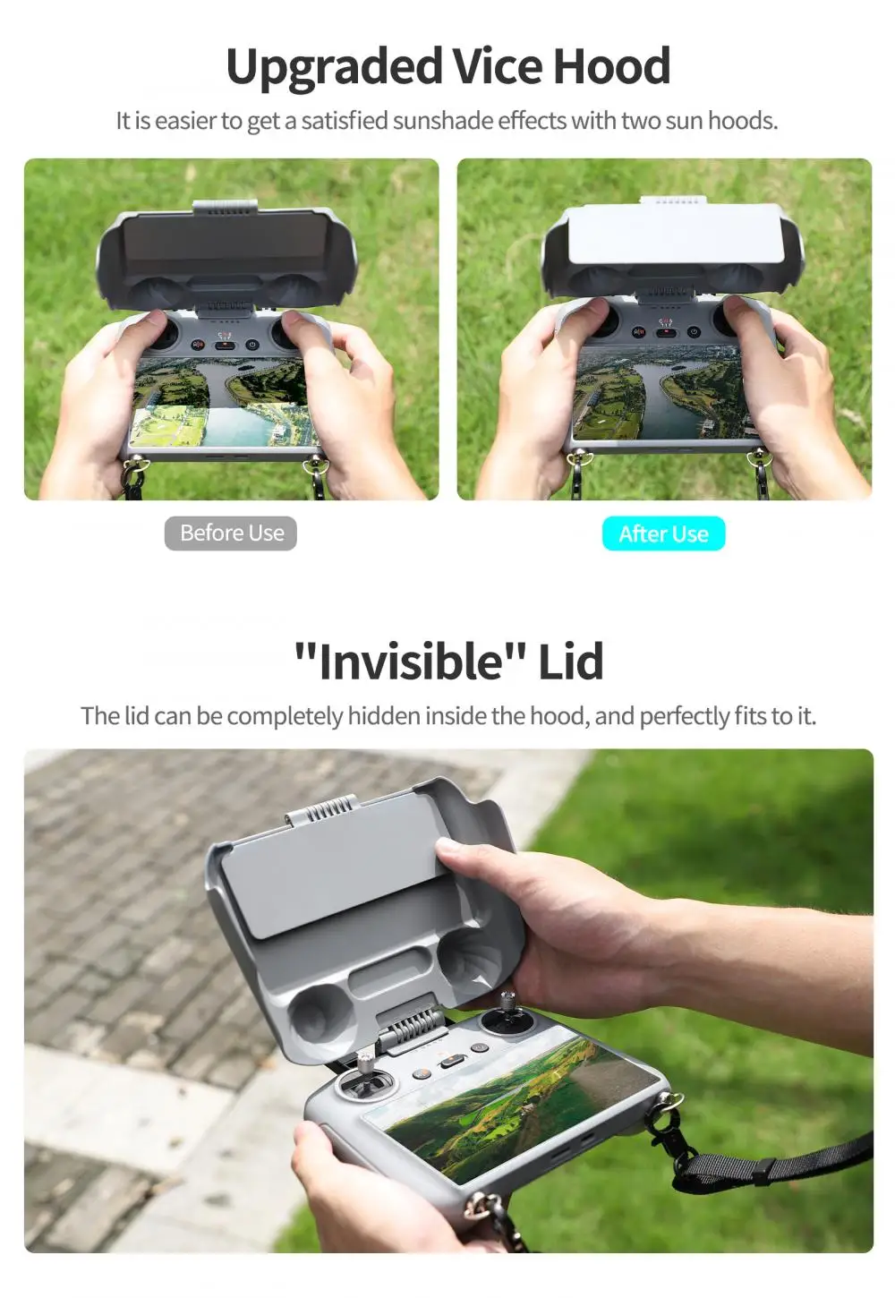 2 in 1 telecomando parasole protezione schermo protezione guscio copertura per DJI Mavic 4 Pro/Flip/Mini 4 Pro/Air 3S RC 2 accessori