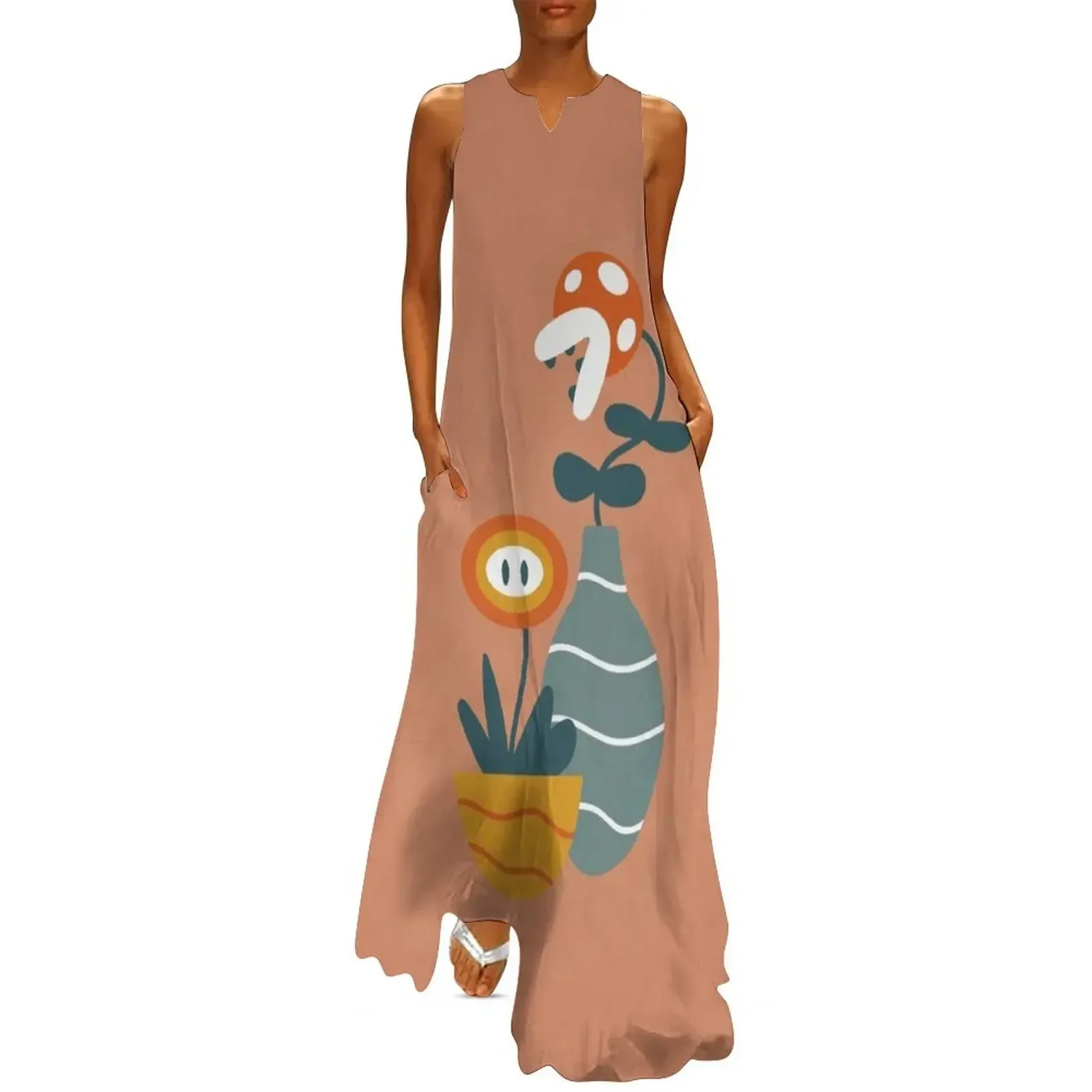 

Plumber Flowers Boho Abstract Long Dress Women dresses summer sexy dress elegant chic wedding evening dresses Dress