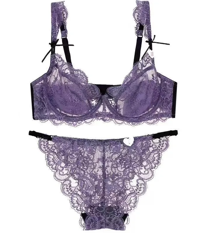 Soutien-gorge minimisateur en dentelle pour une ambiance romantique, ultra fin, sans éponge, sans armatures, sans coutures, couvrant entièrement la poitrine, effet push-up, ensemble BANERDANNI