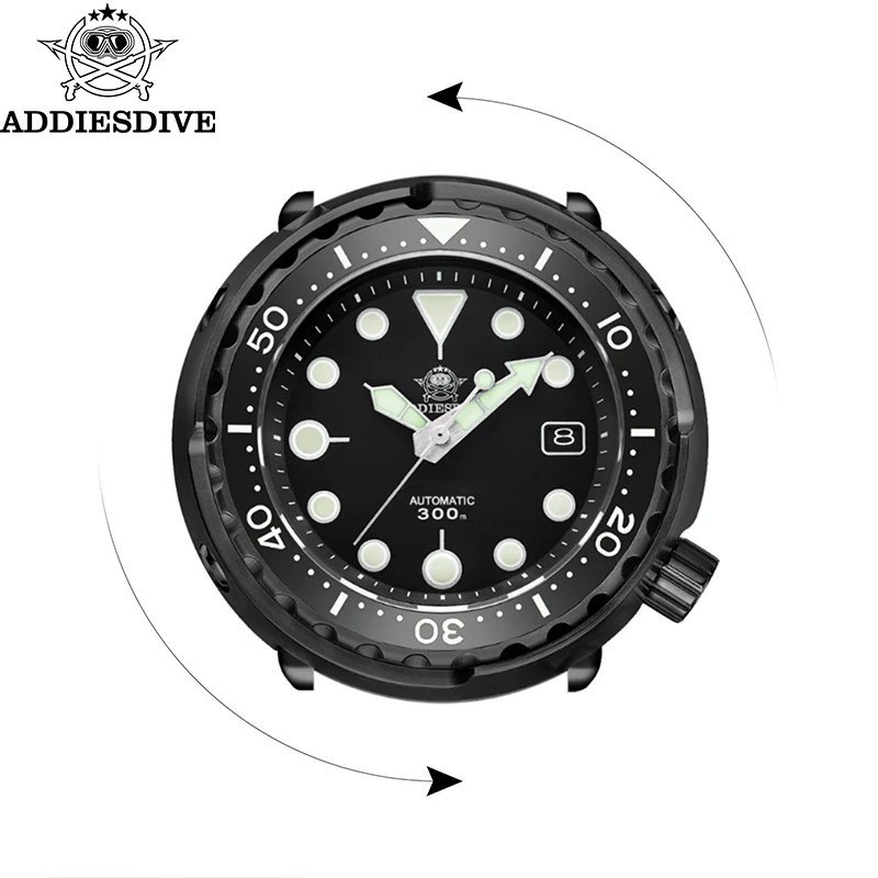 ADDIESDIVE Sapphire Crystal Men\'s Watch Ceramic Bezel Rubber Luminous Wristwatch 30bar Dive Automatic Mechanical Watches For Man