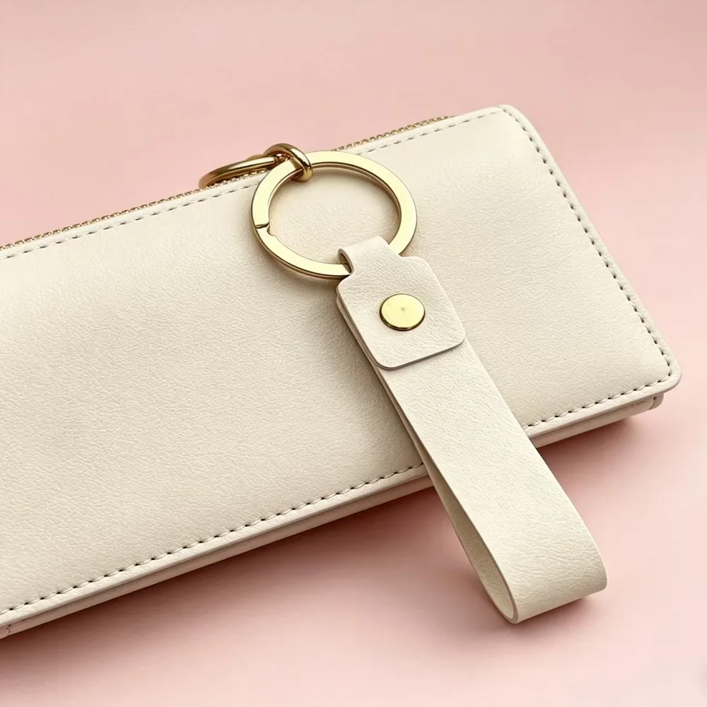 

Creative PU Leather Car Keychain Purse Bag Key Chains Custom Key Lanyard Cute Keyring With Metal Ring Chain Pendant Small Gift