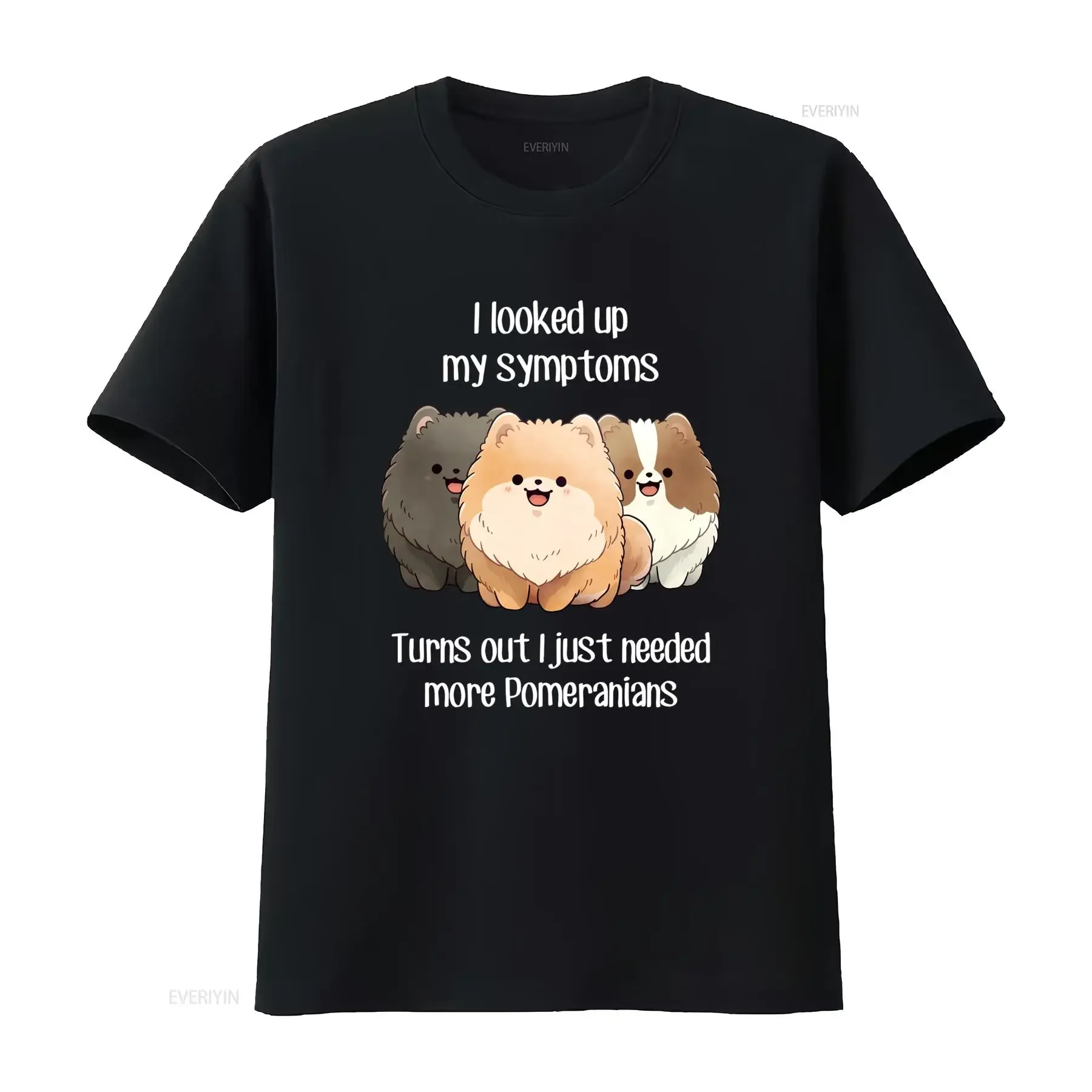 Funny Cute Cartoon Pomeranian Dog Lover Quote Print Casual T Shirt vintage Washed homme designer clothes Comfortable Versatile