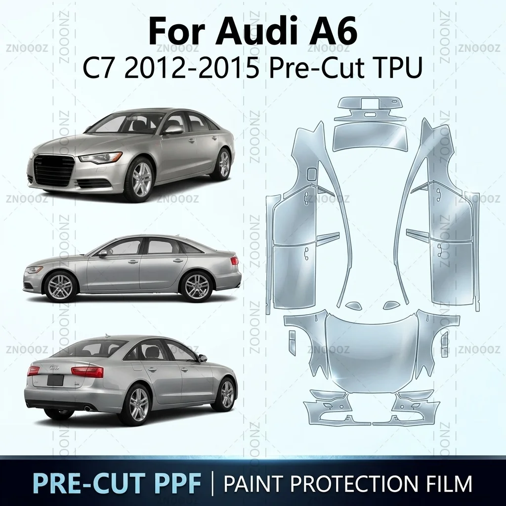 For Audi A6 (C7) 2012-2015 Pre-Cut TPU PPF Kit Self Healing High Gloss Full Vehicle Glossy Clear Matte Black Anti Yellowing