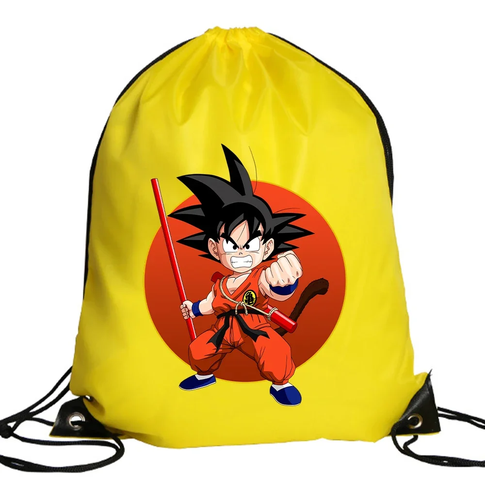 Dragons Ball Polyester Drawstring Bag Son Goku Gym Sports Backpack Pocket Bags Cool Anime Storage Bag Travel Bags Birthday Gifts view 2