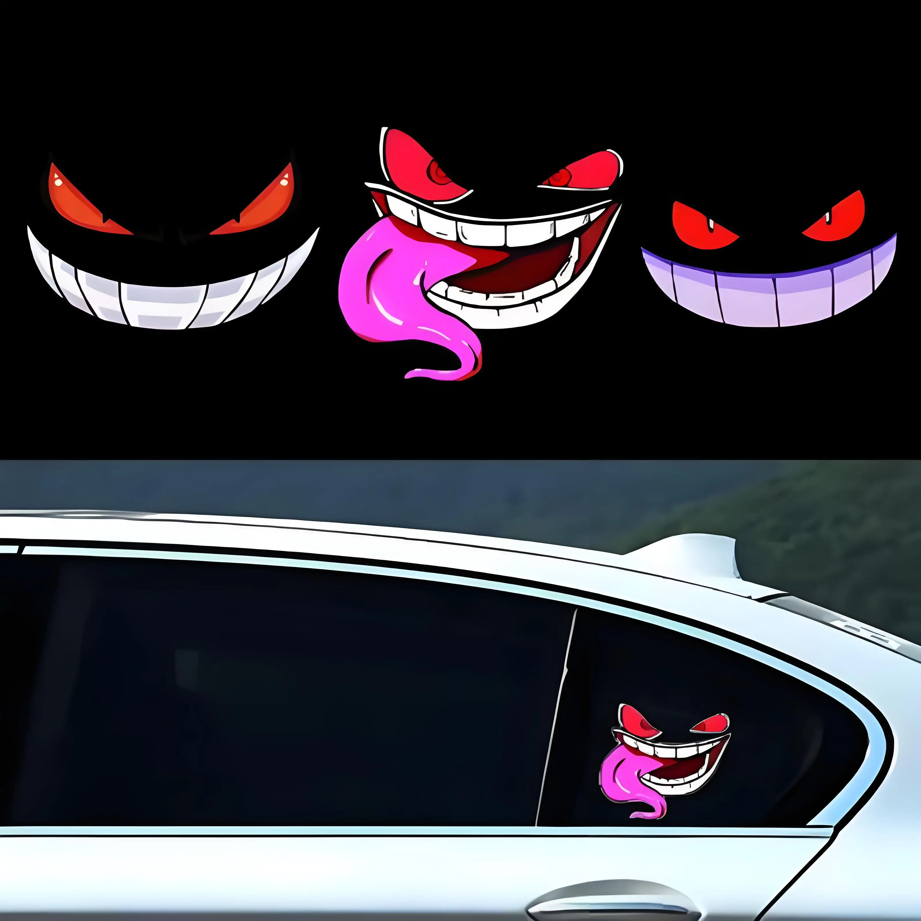 

High Quality Car Devil's Eye Stickers Funny Expressions Stickers Motorcycle Computer Stickers Waterproof Decorative Stickers