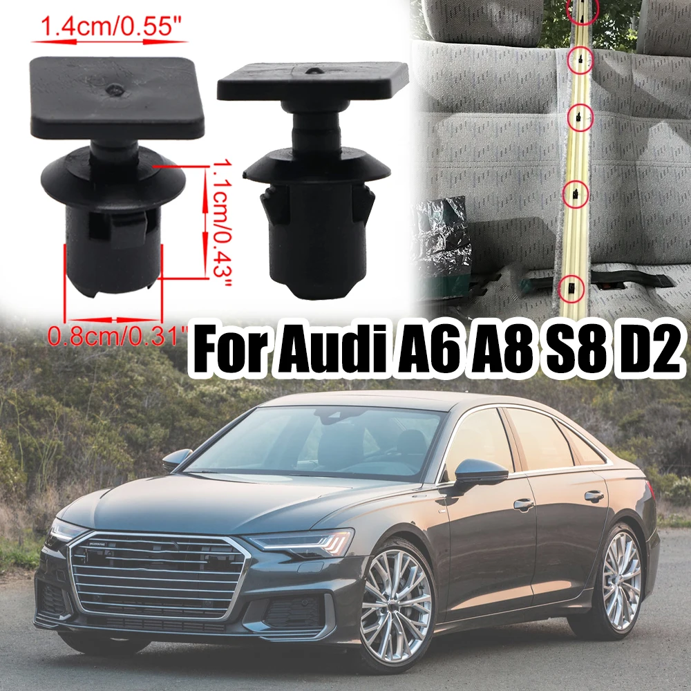

10PCS Car Door Panel Card Clip Roof Repair Headliner Fixing Retainer Lining Rivet Fastener For Audi A6 A8 S8 D2 4D0867299D Black
