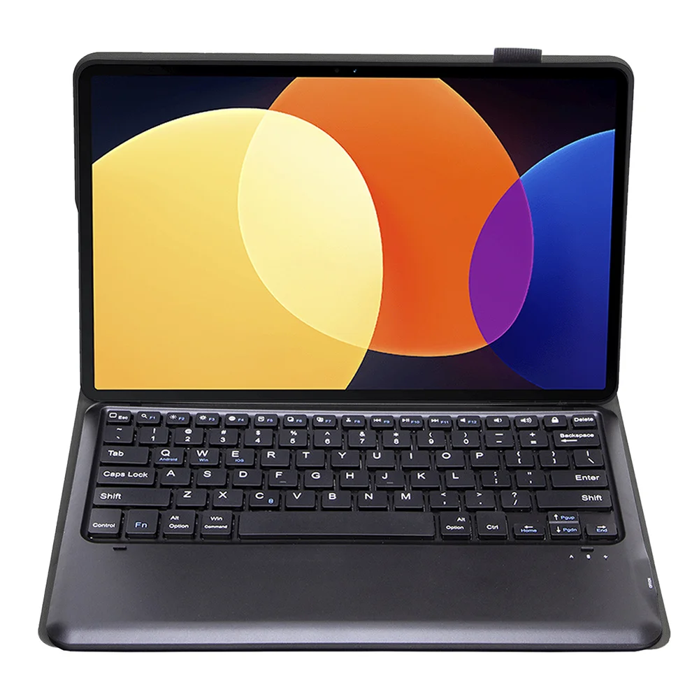 

A0N4 For Xiaomi Pad 5 Pro 12.4 (2022) Leather Tablet Cover with Bluetooth-compatible Keyboard - Black