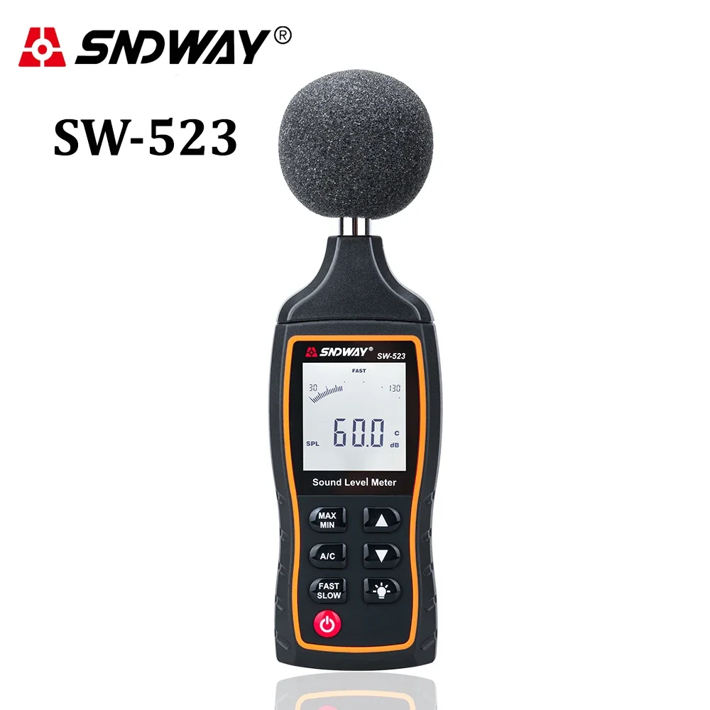 

SNDWAY Digital Sound Level Meter Decibel Monitoring Tester Noise Volume Measuring Instrument Backlight Noise Audio Detector