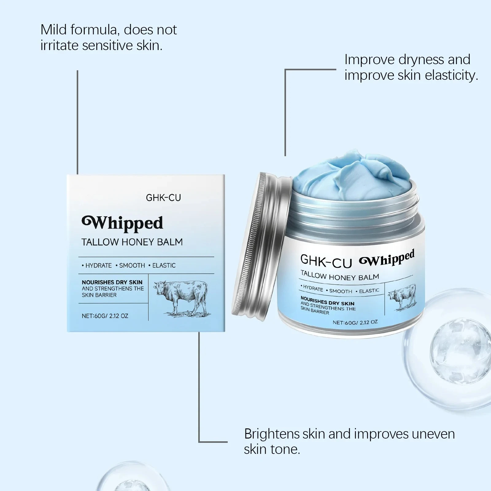 ghk-cu sky blue cream vip reviews Copper Peptide & Beef Tallow Balm with Manuka Honey – Moisturizer for Mature, Dry, Sensitive Face & Body Skin sensitive areas for a BPC-157 / TB-500 - in-vitro research peptide Color:Taupe