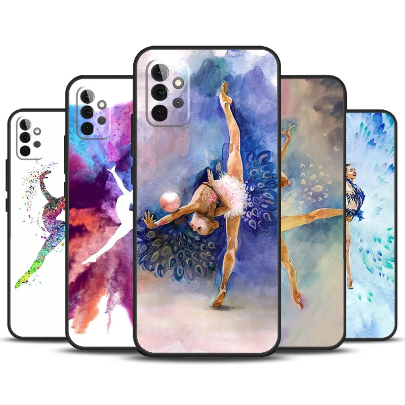 Gymnastics Oil Painting Phone Case For Samsung Galaxy A12 A32 A52 A14 A24 A34 A54 A53 A33 A13 A15 A25 A71 A51 Cover