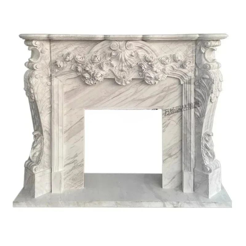 

Французский мраморный каминный портал в стиле ретро, декоративное украшение для гостиной, каменная скульптура, декор для гостиной.